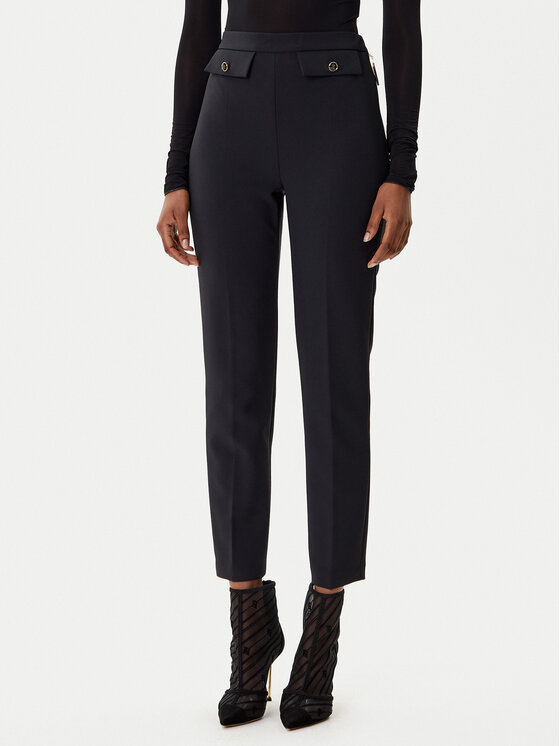 Elisabetta Franchi Medžiaginės kelnės · Juoda · Regular Fit