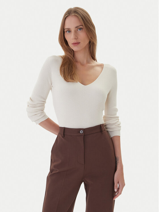 Kontatto Megztinis · Écru · Slim Fit