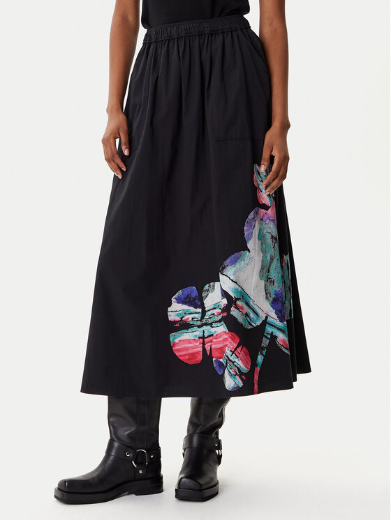 Desigual Trapecijos formos sijonas · Juoda · Midi