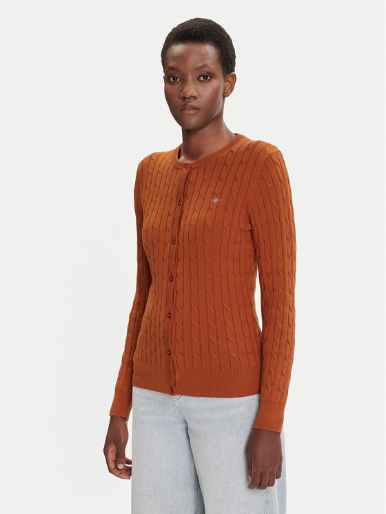 Gant Kardiganas · Ruda · Slim Fit