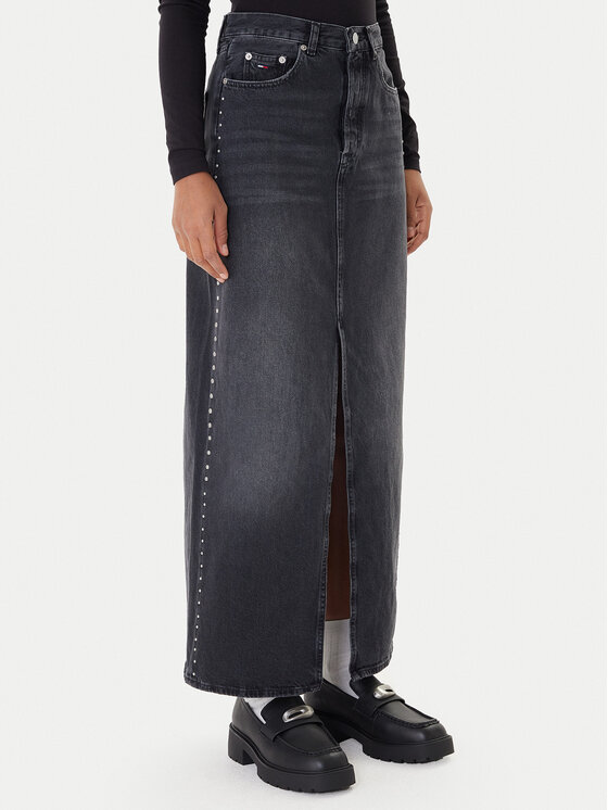 Tommy Jeans Džinsinis sijonas · Juoda · Maksi