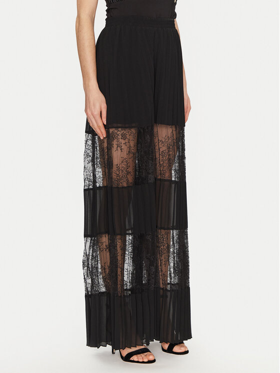 TWINSET Palazzo kelnės · Juoda · Regular Fit