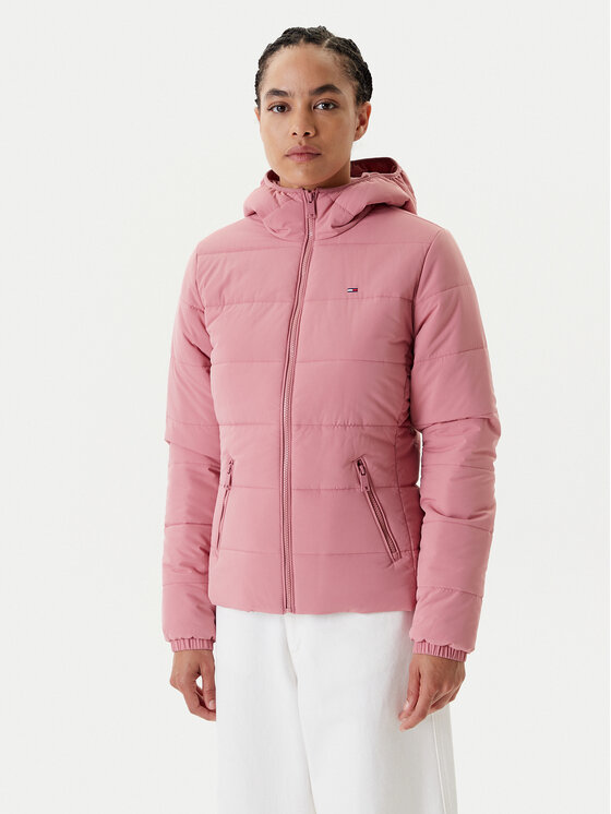 Tommy Jeans Demisezoninė striukė · Rožinė