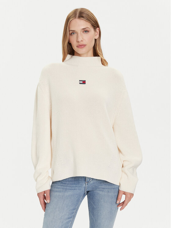 Tommy Jeans Megztinis · Écru · Relaxed Fit