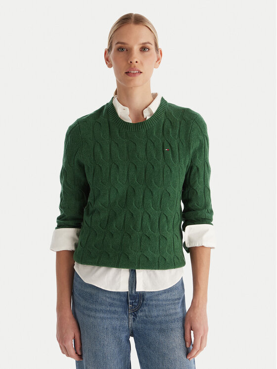 Tommy Hilfiger Megztinis · Žalia · Regular Fit