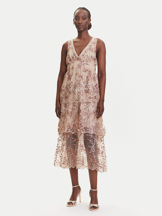 Dixie Kokteilinė suknelė · Smėlio · Midi