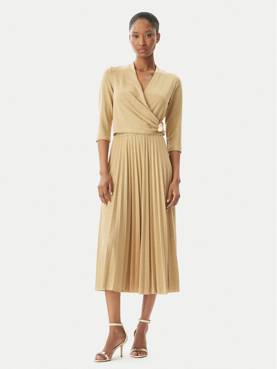 Rinascimento Kokteilinė suknelė · Auksinė · Midi