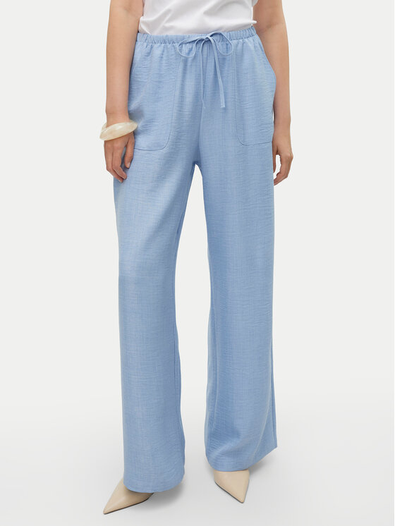 Vero Moda Medžiaginės kelnės · Mėlyna · Relaxed Fit