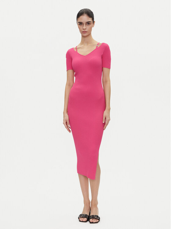 HUGO Trikotažinė suknelė · Rožinė · Midi