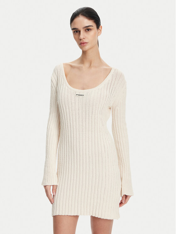 PINKO Trikotažinė suknelė · Écru · Mini
