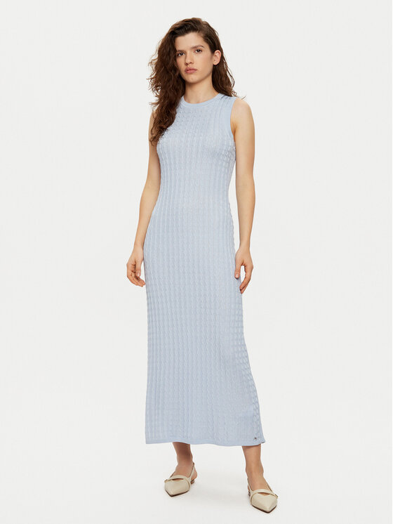 Tommy Hilfiger Trikotažinė suknelė · Mėlyna · Maksi