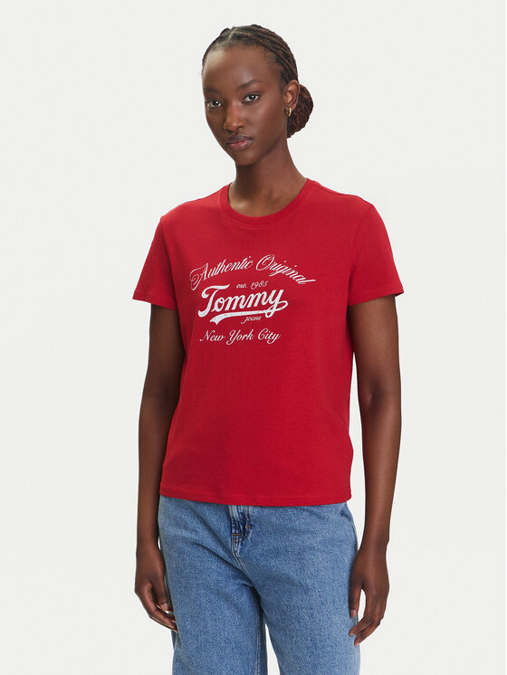 Tommy Jeans Marškinėliai · Raudona