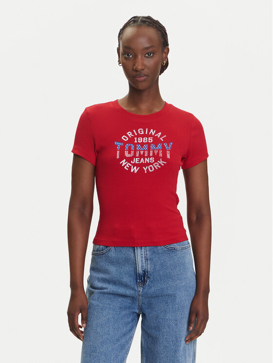 Tommy Jeans Marškinėliai · Raudona