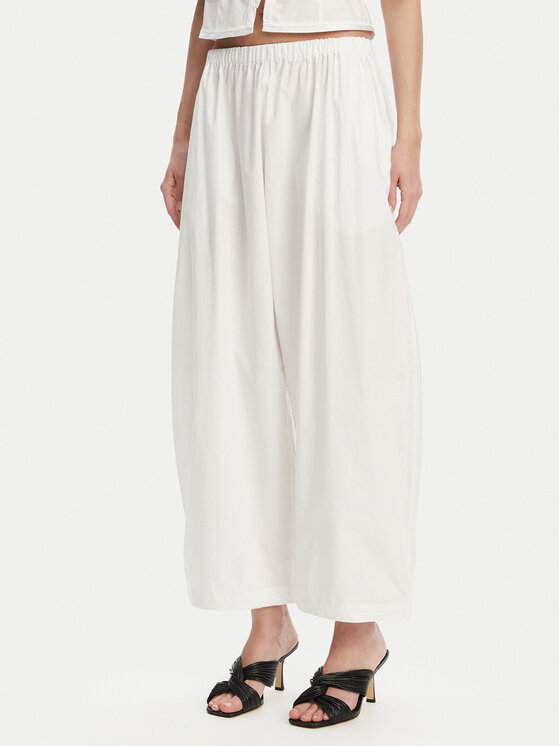 PINKO Medžiaginės kelnės · Balta · Relaxed Fit