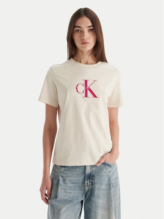Calvin Klein Jeans Marškinėliai · Smėlio