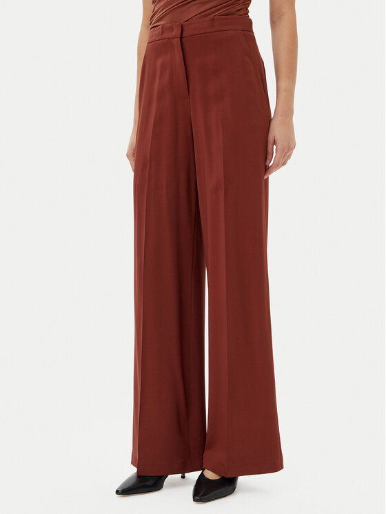 PINKO Medžiaginės kelnės · Ruda · Regular Fit