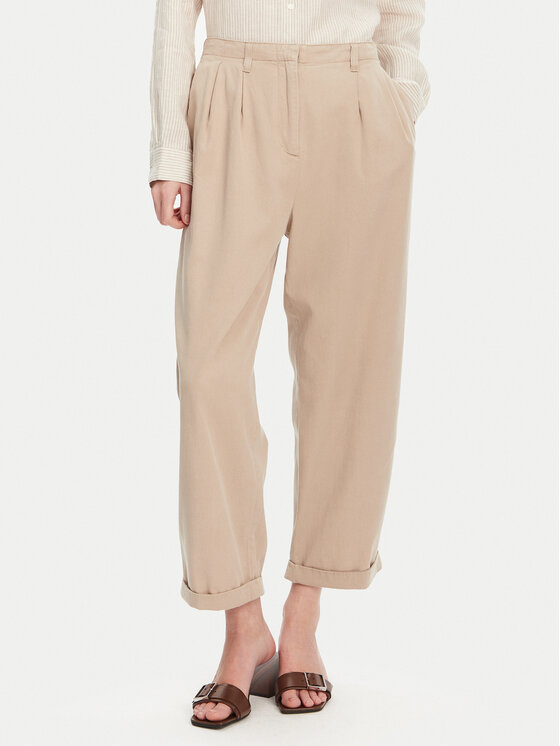 Tommy Hilfiger Medžiaginės kelnės · Smėlio · Relaxed Fit