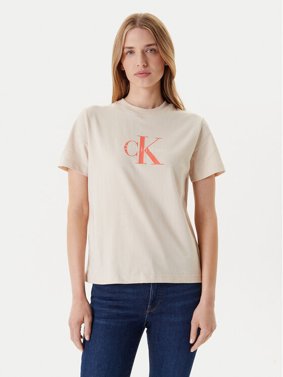 Calvin Klein Jeans Marškinėliai · Smėlio