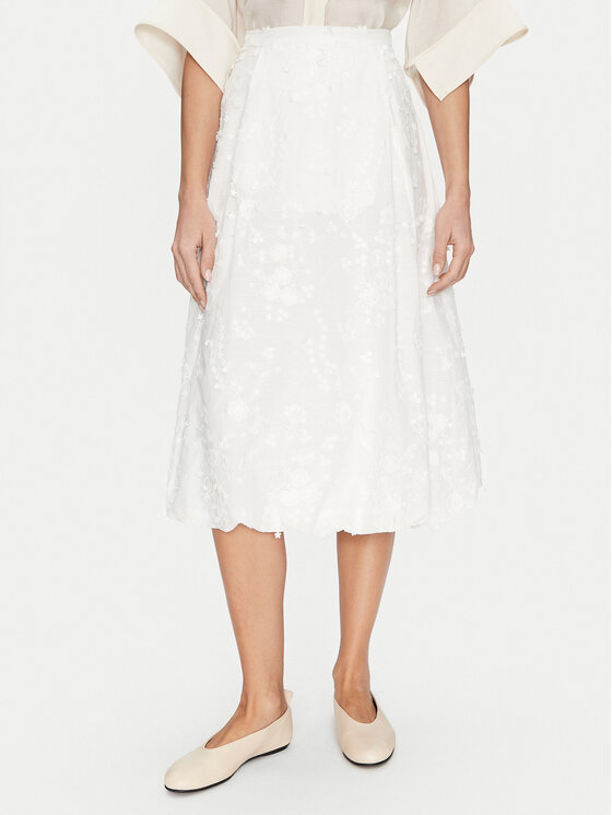 Munthe Trapecijos formos sijonas · Écru · Midi