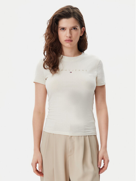 Tommy Jeans Marškinėliai · Smėlio