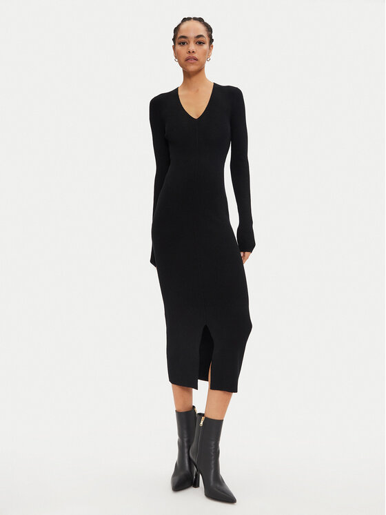 Calvin Klein Trikotažinė suknelė · Juoda · Midi