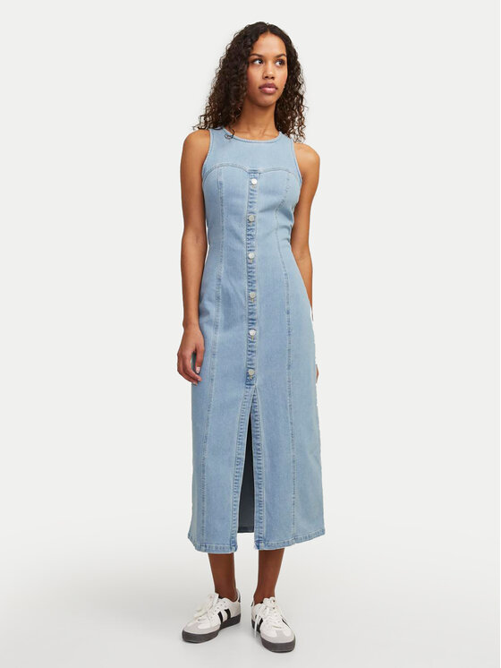 JJXX Džinsinė suknelė · Mėlyna · Midi