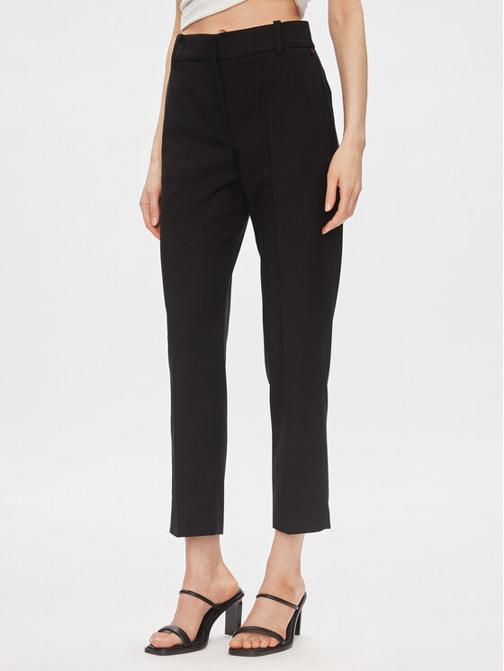 Tommy Hilfiger Medžiaginės kelnės · Juoda · Regular Fit