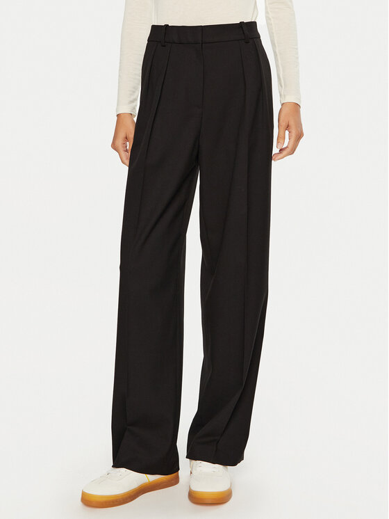 Tommy Hilfiger Medžiaginės kelnės · Juoda · Relaxed Fit