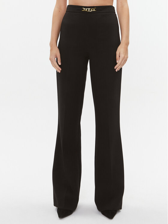 TWINSET Medžiaginės kelnės · Juoda · Regular Fit