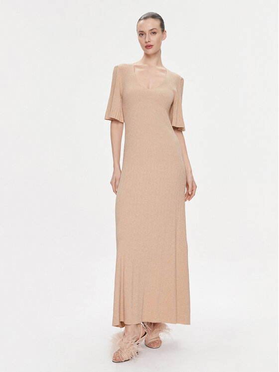 TWINSET Trikotažinė suknelė · Smėlio · Maksi
