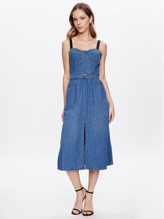 PINKO Džinsinė suknelė · Mėlyna · Midi