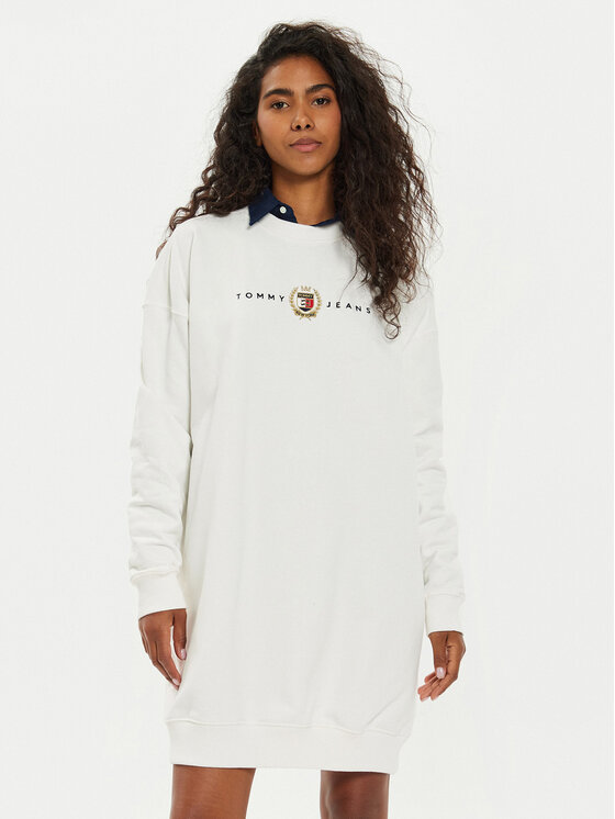 Tommy Jeans Trikotažinė suknelė · Écru · Mini