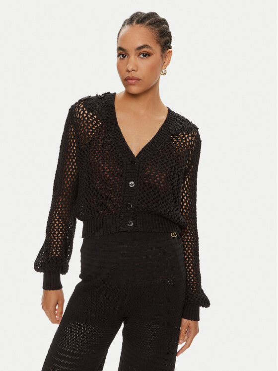 TWINSET Kardiganas · Juoda · Regular Fit