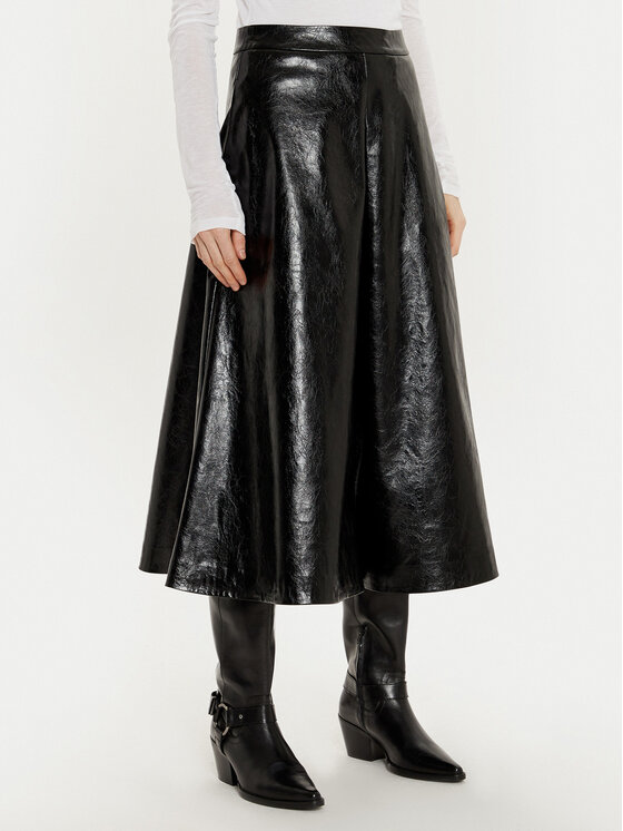 Sisley Dirbtinės odos sijonas · Juoda · Midi