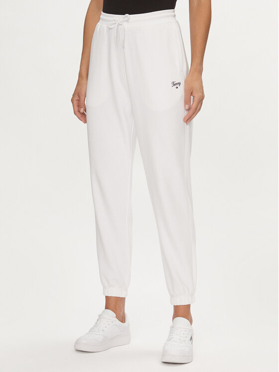 Tommy Jeans Sportinės kelnės · Balta · Relaxed Fit