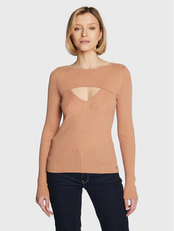 Guess Megztinis · Smėlio · Slim Fit