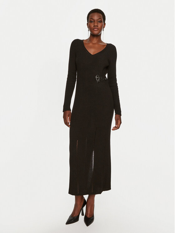 TWINSET Trikotažinė suknelė · Juoda · Midi