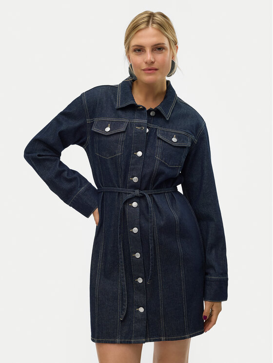 Vero Moda Džinsinė suknelė · Tamsiai mėlyna · Mini