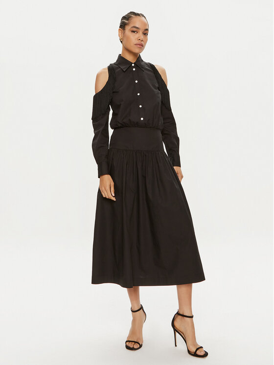 PINKO Marškinių tipo suknelė · Juoda · Midi