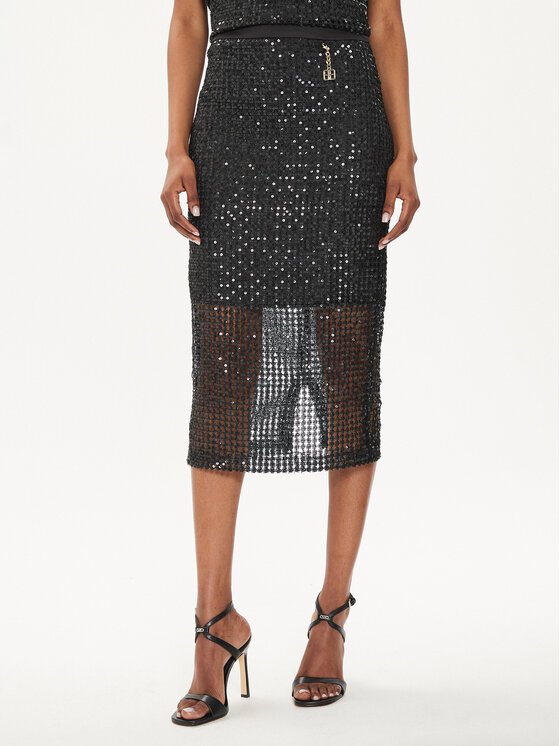 Fracomina Midi sijonas · Juoda · Midi