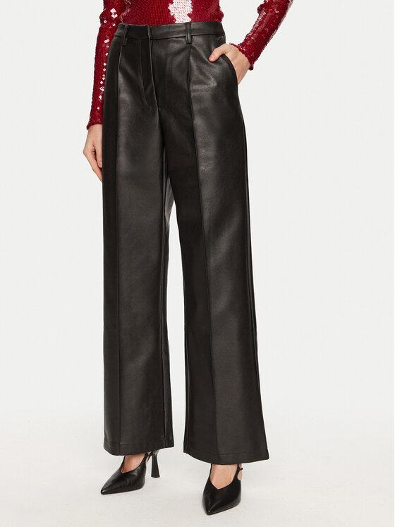 Bardot Dirbtinės odos kelnės · Juoda · Relaxed Fit