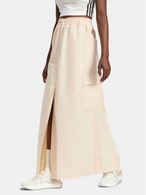 adidas Trapecijos formos sijonas · Smėlio · Maksi