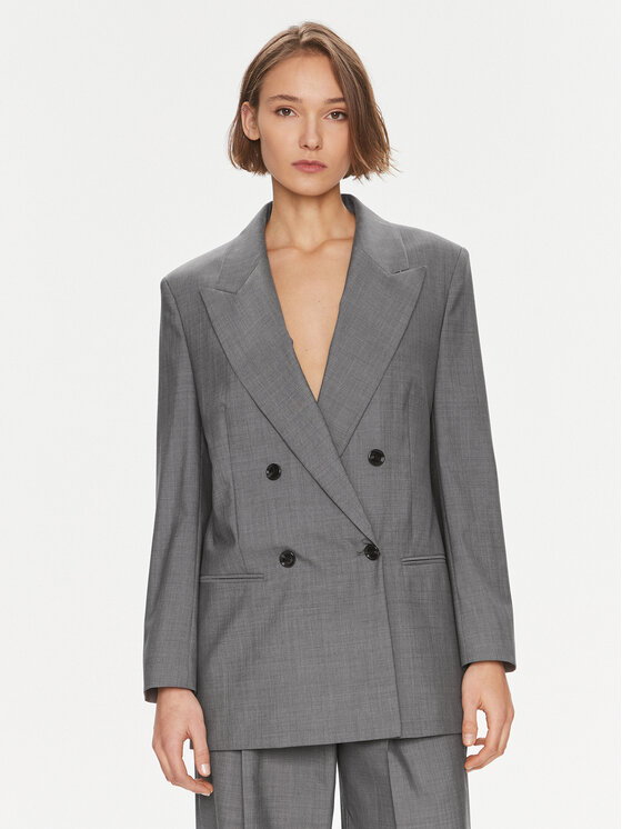 BOSS Švarkas · Pilka · Relaxed Fit