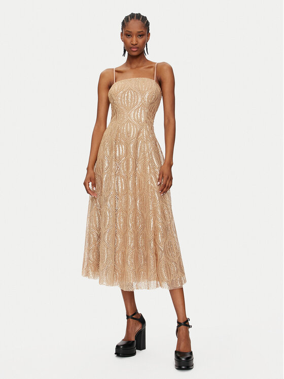 Rinascimento Kokteilinė suknelė · Auksinė · Midi