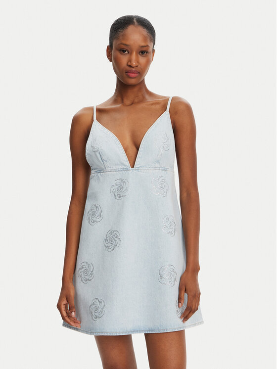 ROTATE Džinsinė suknelė · Žydra · Mini