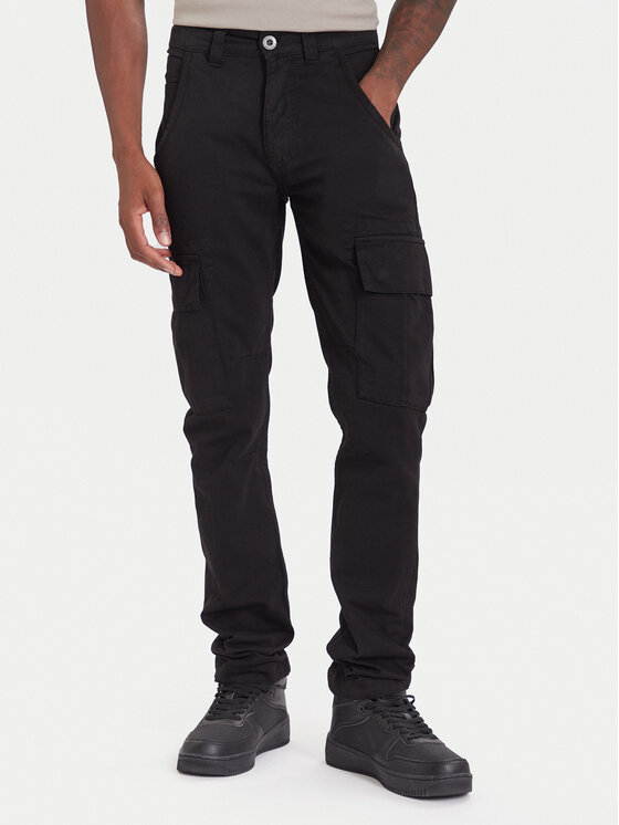 Alpha Industries Medžiaginės kelnės · Juoda · Regular Fit