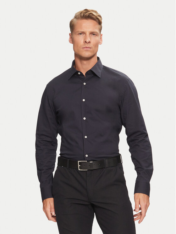 BOSS Marškiniai · Tamsiai mėlyna · Slim Fit
