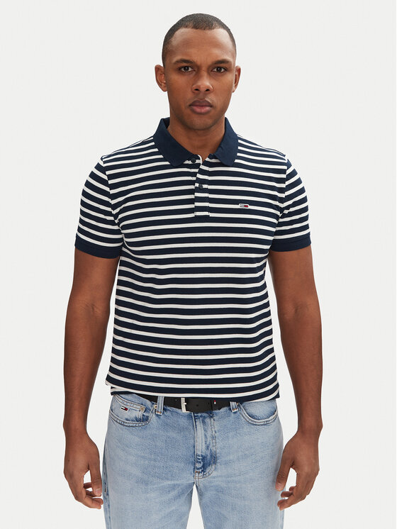 Tommy Jeans Polo marškinėliai · Tamsiai mėlyna