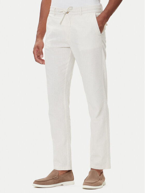 Lindbergh Medžiaginės kelnės · Balta · Regular Fit