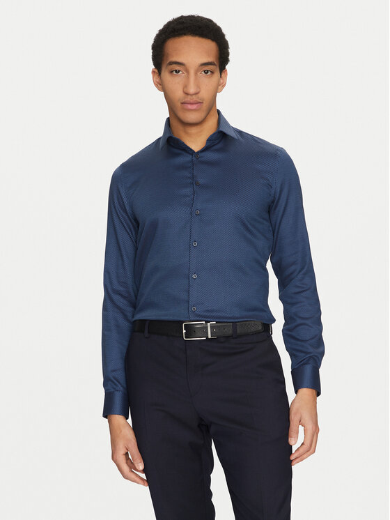 Calvin Klein Marškiniai · Tamsiai mėlyna · Slim Fit